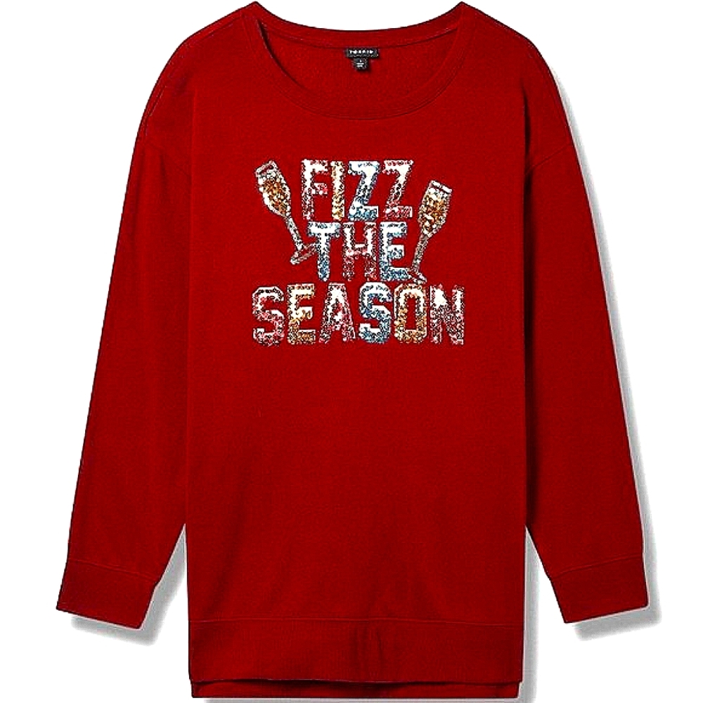 ❤️NWT TORRID SWEATSHIRT CHRISTMAS HOLIDAY - FIZZ THE SEASON - PLUS SIZE